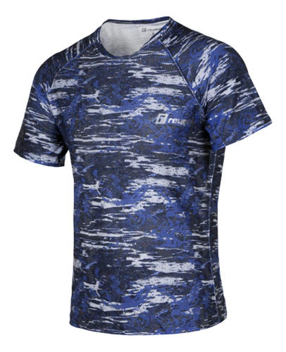 Reusch Men's T-Shirt - Printed Blue Dry Fit 3