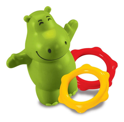 Bimbi Whistling Hippo With 2 Rings Ploppy 156140 1