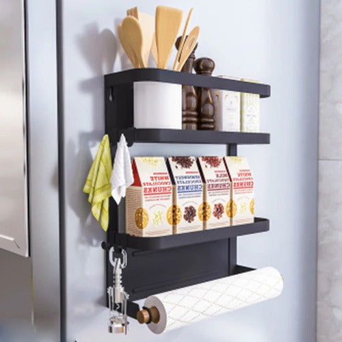 Magnetic Hanging Organizer Shelves Kitchen Roll Holder 1