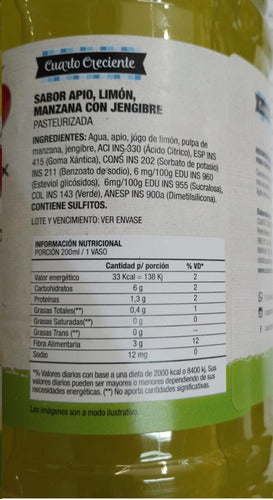 Cuarto Creciente Detox Juice: Apple, Lemon & Celery Flavored - 1L x 6 3