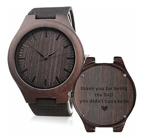 Reloj De Madera Con Grabado Personalizado Para Papa, Regalo 0