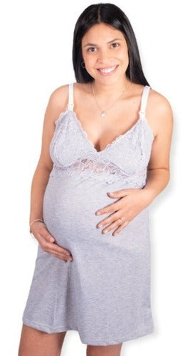 Maternity Nursing Nightgown for Pregnant Women with Lace Detail 6