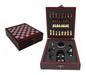 Set De Vino X4 Piezas Ajedrez En Caja De Bambu Bordo 0