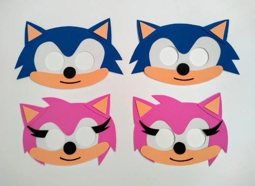 X10 Antifaces De Goma Eva Sorpresitas Sonic 3