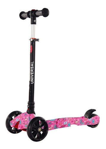 Universal 3 Wheels Graffiti Scooter with Lights - Reinforced, Foldable, Detachable 1