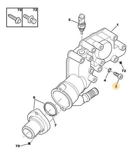 Peugeot Thermostat Housing Drain Screw 206/207/208/405 Partner 1