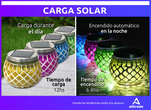 Alitrade Solar Garden Mosaic Glass LED Light 4