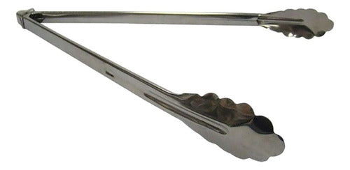 Piu Online Multi-Purpose Kitchen Tongs Stainless Steel With Clasp 35cm 0