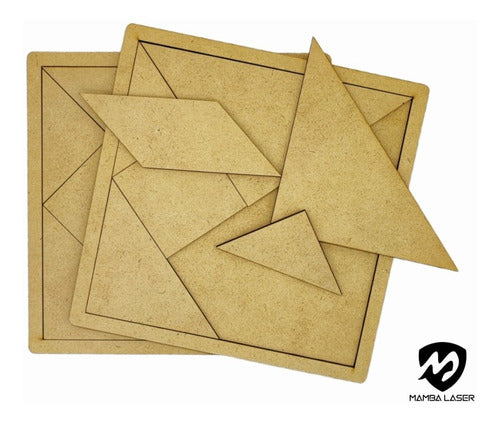 Mamba Laser Tangram 20 X 20cm - 12 Units - MDF 3mm 4