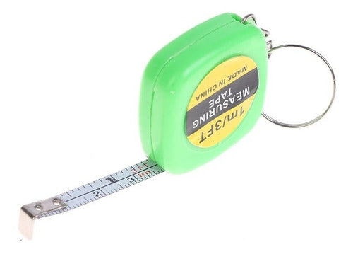 Mini Keychain 1 Meter Retractable Metric Tape Measure x10 Units Pocket Size 2