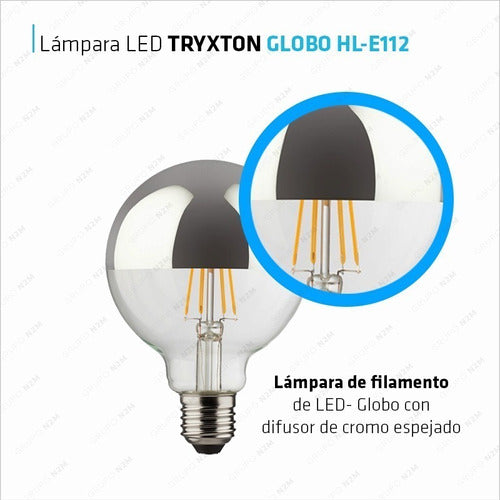 Decorative LED Filament Bulb G125 4W Chrome Warm Glow 2