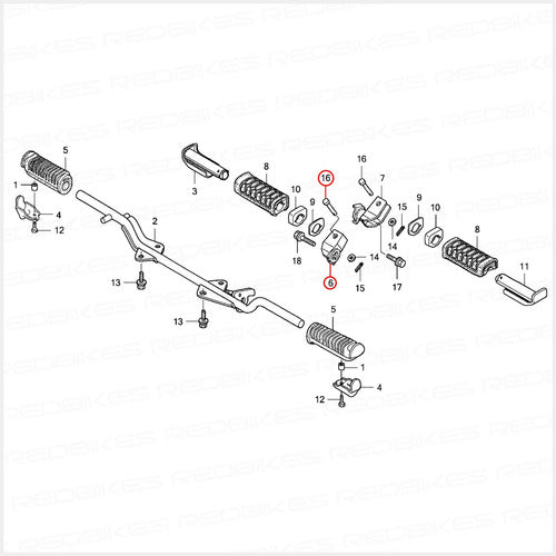 Honda Soporte Pedalin Perno V Men 125 Original Derecho Mp 1