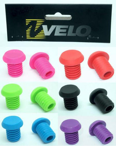 Snap-on Rubber Handlebar End Plugs by Velo 0