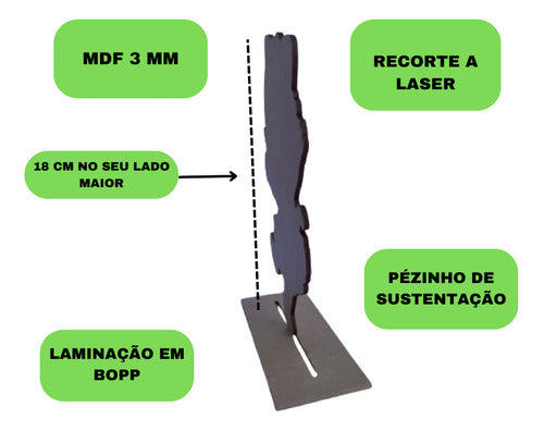 Kit Display De Mesa 6 Peças Para Festa Bela E A Fera Mdf 6