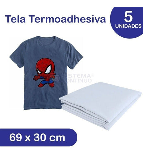 Tela Termoadhesiva Sublimable 69x30 Cm. X5 Sublimar Algodon 0