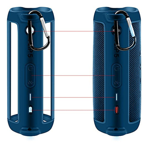 Comecase Silicone Case for JBL Flip 5 Waterproof - Blue 2