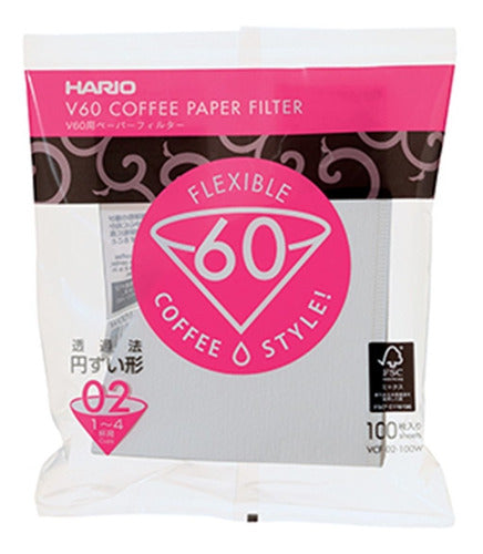 Filtro Branco Para Coador Hario V60 02 100 Unidades 0