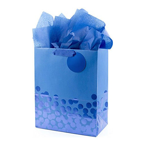 Hallmark Large Distinctive Gift Bag with Blue Dots 0