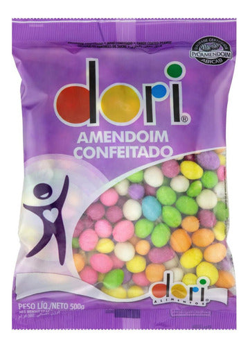 Kit C/ 4 Amendoim Confeitado Dori Pacote 500g 0