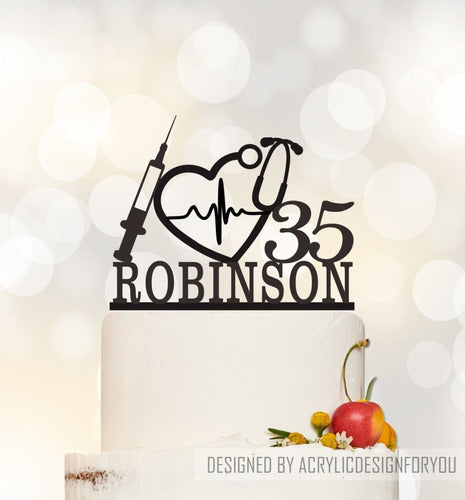 Cake Topper Adorno Torta - Doctor Medico Personalizado 0