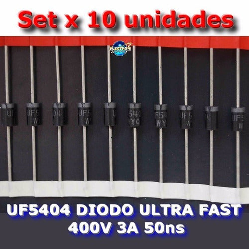 MIC Set X10 Diodos UF5404 UF 5404 Replaces UF5400 UF5401 UF5402 2