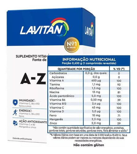 Lavitan Multi Vitamínico A-Z (Pack X 2 Frascos - 120 Comp) 2