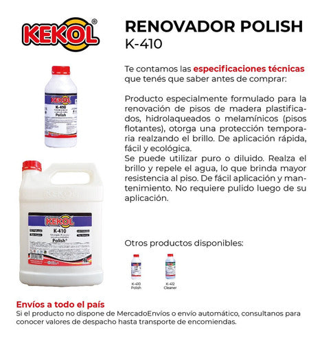 Kekol Renovador De Pisos De Madera K-410 Polish 1 Lt 2