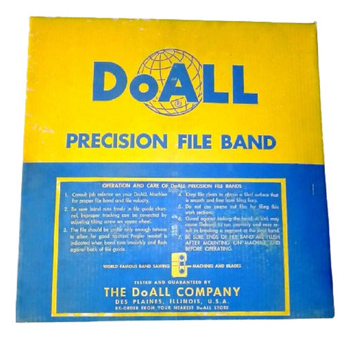 DoAll Hoja Sierra Doall Precision File Band 135' Half Round 3/8x16 0