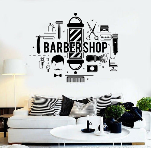 Barber Shop Vinyl Wall Decal 60x60cm Creatuvinilo 0