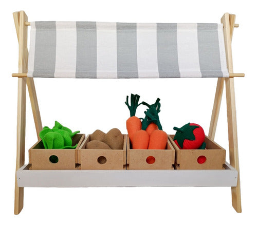 Piquitienda Toy Grocery Store with Fabric Vegetables 0