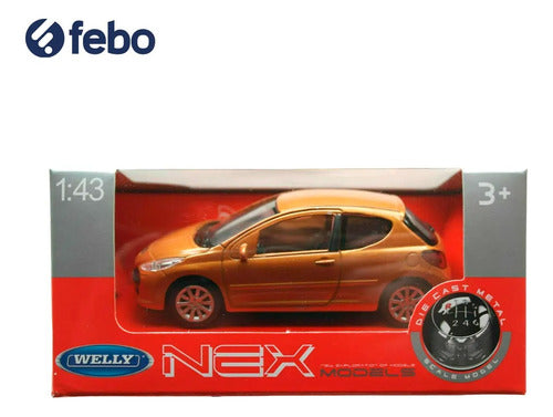 Welly 1/43 Scale Peugeot 207 Naranja Febo 1