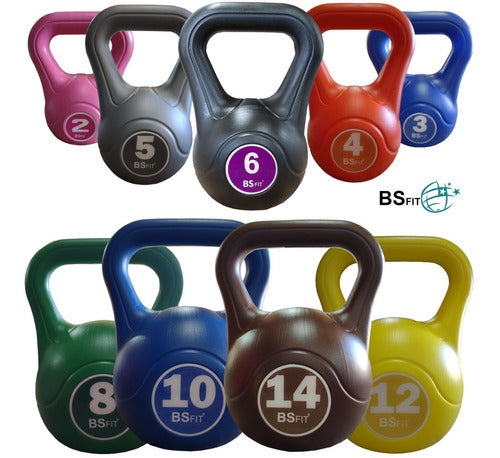 2 Bsfit Plastic Kettlebell Weights 6kg Fitness Sport 4