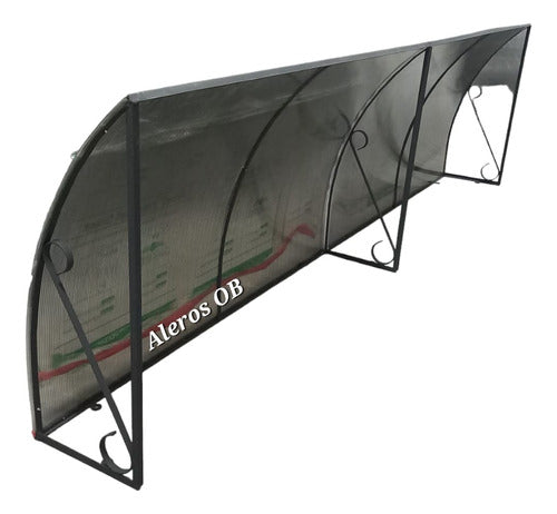 OESTE HOGAR Curved Iron and Polycarbonate Window Awning 2.80x70 1