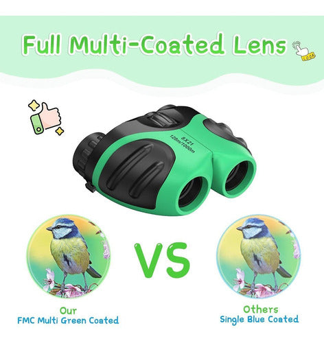 Let's Go! Binoculars for Kids, Green/Compact/8x21 4