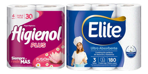 Higienol Toilet Paper Double Layer + Elite Kitchen Roll 0