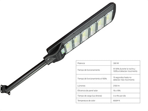 Belmotec Luminaria Solar 300W Exterior Luz Led Fria Sensor Fotocelula 5