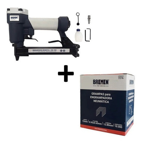 Bremen Pneumatic Stapler 12.7 X 8 To 16 Mm + Staples 12 Mm 0