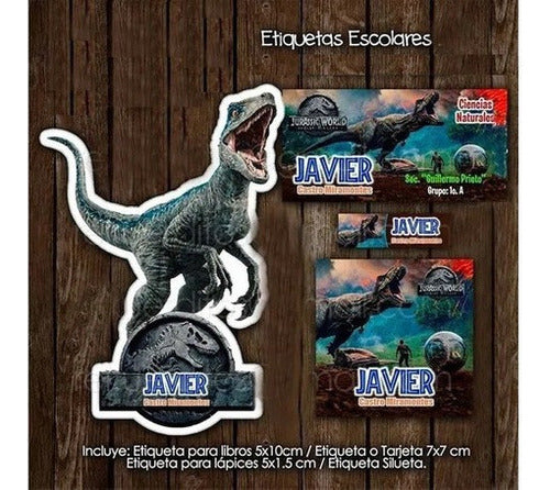 Editable Kit Printable School Labels - Jurassic 0