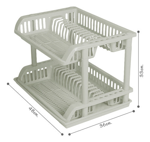 Detachable 2-Tier Plastic Drainer with Tray 19