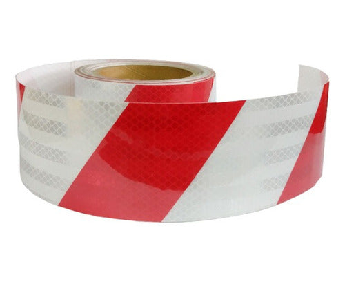 Reflective Adhesive Diagonal Tape Roll 7.5cmx45m Red 0