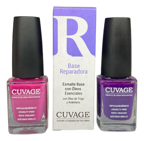 Cuvage Repair Base Kit + 2 Traditional Nail Polishes 0