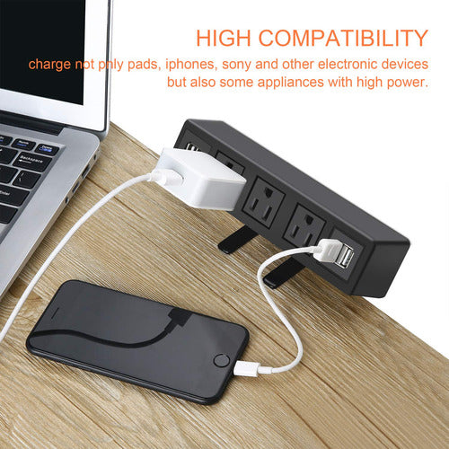 Cccei Desk Power Strip with 3 AC Outlets and 4 USB Ports 5