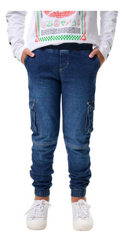 Gimos Unisex Cargo Kids Elasticized Jeans Pants 0