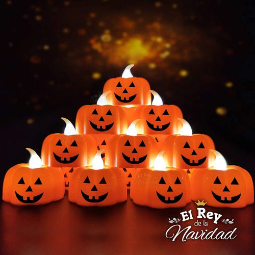 El Rey de la Navidad Set X6 Velitas Led Calabaza Deco Halloween Incluye Pilas 4