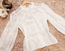 Las Barchelas Romantic Chic Broderie Blouse with Balloon Sleeves and Mao Collar 2