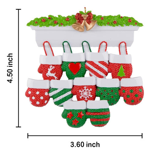 Maxora Adorno De Rbol De Navidad Con Mitones Personalizados 2