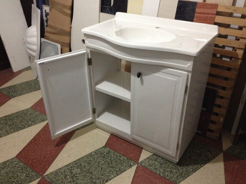 Mueble De Marmolina Para Baño Color Blanco Con Lavatorio 2