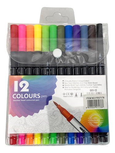 Impresionante Double-Point Markers, Set of 12 Colors in PVC Case 0