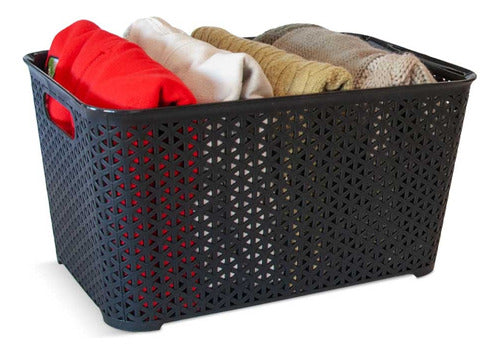 Plastic Rattan Organizer Basket Medium Size by Colombraro 0