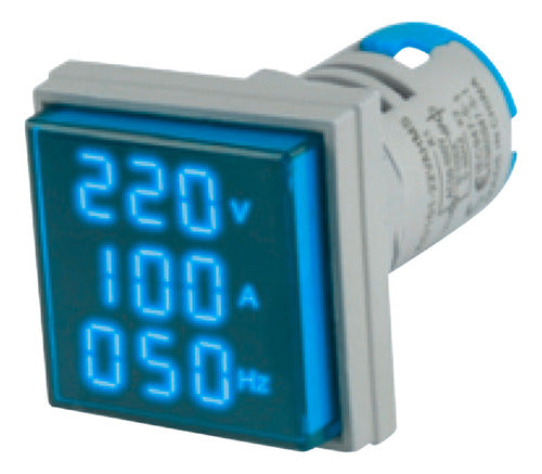 Voltimetro Amperimetro Frequencimetro 22mm Modelo Azul 0